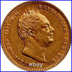 1837 Great Britain 1/2 Sov half sovereign gold coin King William IV UK RARE