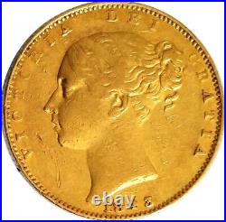 1843 Gold Sovereign, Great Britain, Very Scarce Date