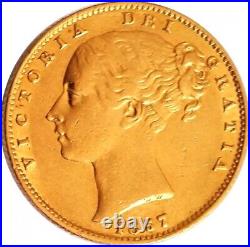 1857 Gold Sovereign, Great Britain, Scarce Date