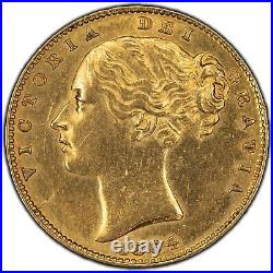 1864 Die #26 Great Britain Sovereign Gold Coin Cleaned