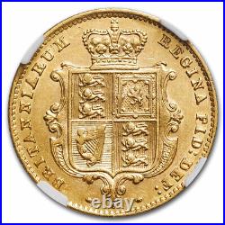 1865 Great Britain Gold 1/2 Sovereign Victoria Shield AU-58 NGC SKU#281693
