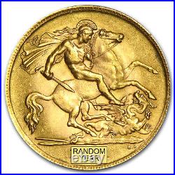1871-2014 Great Britain Gold 1/2 Sovereign Avg Circ SKU #10982