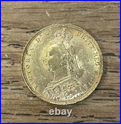 1891 Great Britain Gold Sovereign Queen Victoria, KM #76, Better Date