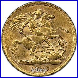 1897 Great Britain 1/2 Half Sovereign Gold Coin
