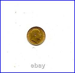 1907 Great Britain Gold Half Sovereign AU, 0.1177 AGW