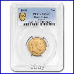 1909 Great Britain Gold Sovereign Edward VII MS-62 PCGS SKU#289062