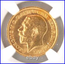 1911 Great Britain 1/2 Sovereign Gold Coin NGC MS 61 KM# 819 George V 3.9940g