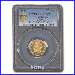 1911- Great Britain Gold 1/2 Sovereign George V PR-65 Cameo PCGS SKU#259554