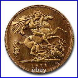 1911- Great Britain Gold 1/2 Sovereign George V PR-65 Cameo PCGS SKU#259554