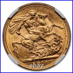 1911 Great Britain Gold Sovereign George V MS-63 NGC SS Egypt SKU#281175