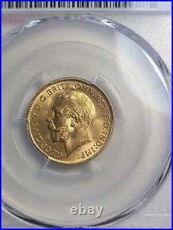 1914 Great Britain 1/2 Half Sovereign Gold Coin PCGS MS65, Very High Grade