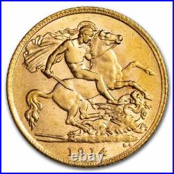 1914 Great Britain Gold 1/2 Sovereign George V BU