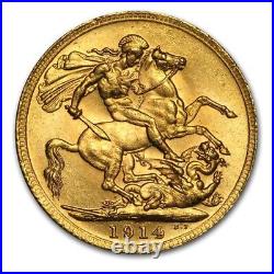 1914 Great Britain Gold Sovereign George V BU SKU#188078
