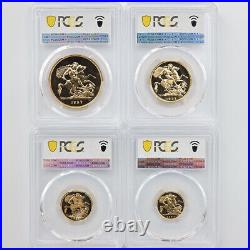 1937 Great Britain George VI Sovereign Gold Proof 4-Coin Set PCGS PR64CAM65DCAM