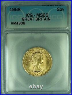 1968 Great Britain Sovereign Gold Coin ICG MS 65 B