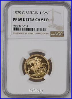 1979 Great Britain 1 Sovereign Pf 69 Ultra Cameo, Free Shipping