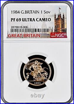 1984 Great Britain 1 Sovereign Pf 69 Ultra Cameo, Free Shipping
