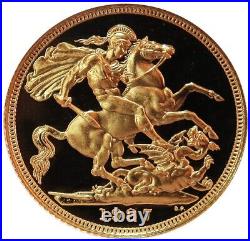 1987 Gold Great Britain Proof 1/2 Sovereign Queen Elizabeth II Coin In Capsule