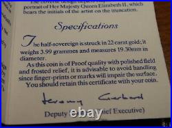 1987 Great Britain United Kingdom Proof Gold Half Sovereign in case with COA