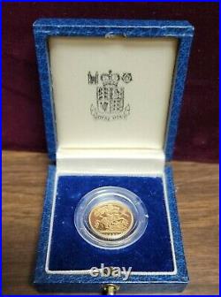 1987 United Kingdom (Great Britain) Proof Half 1/2 Sovereign Gold Coin