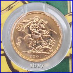 2001 Great Britain Gold sovereign with Royal Mint card Choice Uncirculated