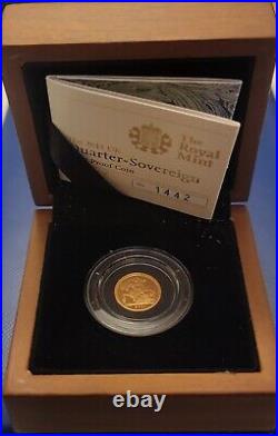 2011 Great Britain 1/4 Sovereign Proof Coin In Wood Box With COA LOW MINTAGE
