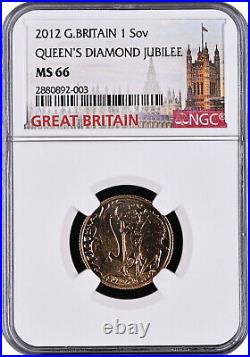 2012 Great Britain 1 Sovereign Ms 66, Free Shipping
