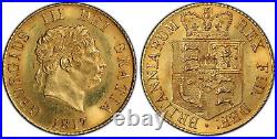 GREAT BRITAIN. George III. 1817 AV Half-Sovereign. PCGS MS64. KM 673 SCBC 3786