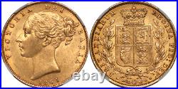 Great Britain 1861 Victoria Gold Sovereign NGC MS-62 N over N in BRITANNIARUM