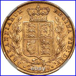 Great Britain 1861 Victoria Gold Sovereign NGC MS-62 N over N in BRITANNIARUM