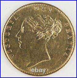 Great Britain 1869 1/2 Half Sovereign Gold Coin AU Young Head Shield UK Die#25