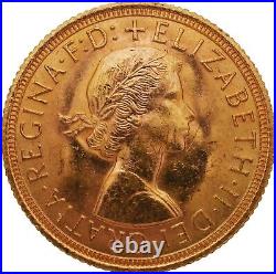 Great Britain 1963 Gold Sovereign Elizabeth II Young Head Coin