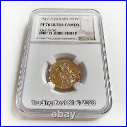 Great Britain 1986 Gold Sovereign 3rd Portrait of HM QE II NGC Proof 70 UC