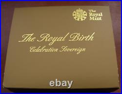 Great Britain 2013 Gold 1 Sovereign UNC Elizabeth II The Royal Birth Celebration