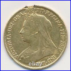 Great Britain Coin, Victoria, Love Token, 1/2 Sovereign, Gold Coin