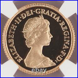 Great Britain UK 1982 1/2 Half Sovereign 0.1177 Oz AGW Gold Proof Coin NGC PF70