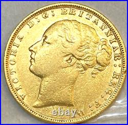 Great Britain Uk 1874 Gold Sovereign Excellent Coin In Uncirculated Condition