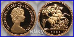 PCGS Graded PR69DCAM Great Britain 1982 Half Sovereign St George Proof Gold Coin